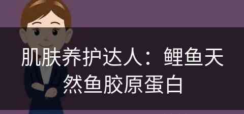 肌肤养护达人：鲤鱼天然鱼胶原蛋白